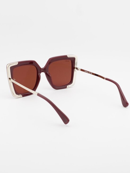 Max Mara DESIGN4 MM0051 69S Square Sunglasses - Bordeaux / Gold / Bordeaux main image 6